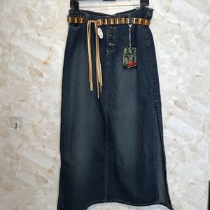 NEW Squeeze | Full Length Boho Style Jean Skirt